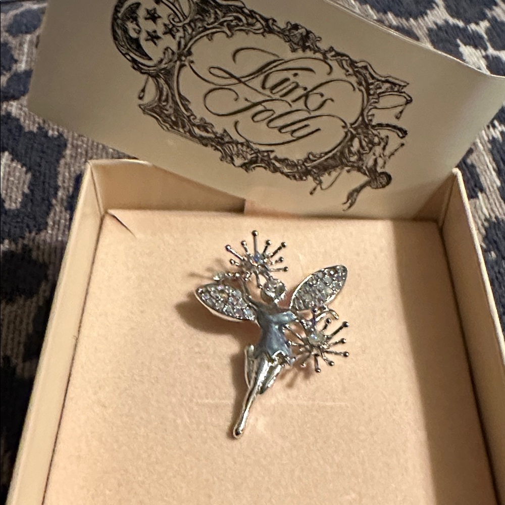Kirks Folly Silver Sparkle Fairy Pin-New